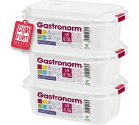 COM-FORT HOUSE Tupper Hermético Rectangular 0,75L Aptos Microondas, Lavavajillas y Congelador, Color Blanco - Uso profesional en restaurantes y hostelería