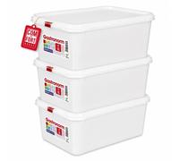 COM-FORT HOUSE Tupper Hermético Rectangular 10 L Aptos Microondas, Lavavajillas y Congelador, Color Blanco - Uso profesional en restaurantes y hostelería