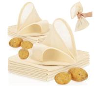 COM-FOUR® 10x bolsas para prensar papas hechas de 100% algodón | bolsa de bola de masa reutilizable para hacer bolas de masa hervida y bolas de masa hervida - paño de prensa o estopilla