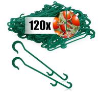 COM-FOUR® 120x Abrazaderas para Plantas de Tomate - Ayudas de Escalada para asegurar Plantas trepadoras - Ganchos para Plantas trepadoras - Ganchos para Tomates
