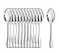 COM-FOUR® 12x cucharillas de acero inoxidable, elegante cubertería de mesa | cuchara de café - cuchara de postre - juego de té - 14 cm