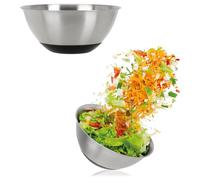 com-four® 2 piezas Juego de cuencos de acero inoxidable, Ensaladera en 2 | Cuenco para mezclar 750/1300 ml - Cuenco de acero inoxidable para hornear y servir