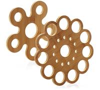 com-four® 2 salvamanteles de bambú, Bases para ollas, sartenes | cazuelas y platos - Soporte para ollas - Bandeja de protección térmica
