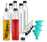 com-four® 21 piezas set botellas de vidrio de 500 ml con escala, vertedores