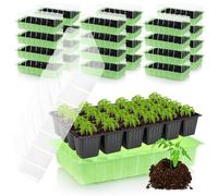com-four® 24x Mini Invernadero de Interior Tapa, Kit de Cultivo con 576 | Maceta para verduras - hierbas y flores - Caja de germinación para alféizar de ventana y balcón