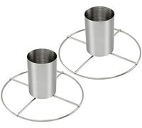 COM-FOUR® 2x Asador de pollos de acero inoxidable, asador de pollos | asador para cocinar pollos enteros en el horno y en la parrilla