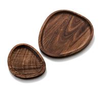 com-four® 2X Bandejas de Madera de Acacia, Forma Orgánica | Bandejas decorativas para aperitivos, queso y embutidos, ideales para bufé y decoración de mesa