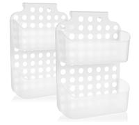 com-four® 2x cesta de ducha con 2 compartimentos, organizador colgante | estantería flexible para baño