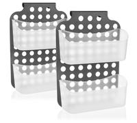 com-four® 2x cesta de ducha con 2 compartimentos, organizador colgante | estantería flexible para baño