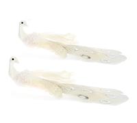 COM-FOUR® 2X Decoraciones para árboles de Navidad pájaro Decorativo | Pavo real con lentejuelas para la decoración del árbol de Navidad