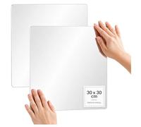 com-four® 2X Espejos Adhesivos de Pared, Mosaicos autoadhesivos -Espejo