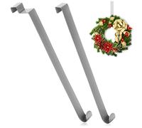 com-four® 2x Ganchos para puerta acero inoxidable, Ganchos de 26 cm | Perchas para puertas interiores y exteriores - Ganchos para colgar abrigos