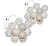 com-four® 2x luces de hadas LED bola, iluminación con 10 LED | decoración para Navidad - cumpleaños - bodas o fiestas