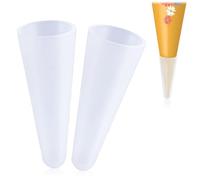 com-four® 2X Protector de Punta de Cono Escolar de plástico | Tapa protectora redonda para el cono escolar - Punta de cono escolar Ø 2 cm para proteger el cono de caramelo
