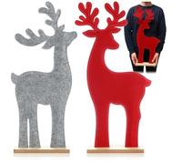 com-four® 2X Soporte Decorativo para Navidad, Reno de Fieltro para Colocar | Soporte navideño para decorar y regalar