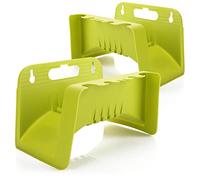 com-four® 2X Soporte para Manguera -Soporte para Manguera de jardín, sótano y cobertizo - Soporte de Pared para Manguera (2 Piezas - Verde)