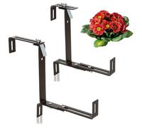 com-four® 2X Soportes para jardineras Premium para balaustradas | Fijación flexible de acero inoxidable inoxidable para jardineras - Sin taladrar