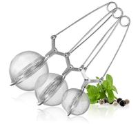 COM-FOUR® 3 Pinzas para te, Infusor de té de acero inoxidable en forma | Coladores de té para té suelto - Pinzas para colador