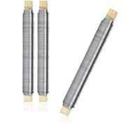 com-four® 3X Alambre para Envolver Flores - Juego de Alambres para Atar Galvanizado, Enrollado en un Palo de Madera - Grosor 0,65 mm, 300 g (Galvanizado - 03 Piezas)