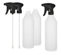 com-four® 3x Botella pulverizadora XL con cabezal pulverizador ajustable | Atomizador de 1035 ml con rosca 28/400 - Pulverizador de flores vacío para plantas - flores - jardín