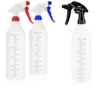 com-four® 3x Botella rociadora escala, Rociador de bomba resistente a | ácidos diluidos - solventes - álcalis - fertilizantes para plantas