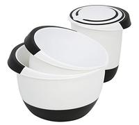 COM-FOUR® 3x Cuencos de mezcla en diferentes tamaños, tazones para mezclar | cuencos con tapa - cuencos cocina - bol