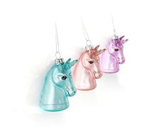 COM-FOUR® 3X Decoraciones Premium para árboles de Navidad, Unicornio | Bolas de árbol como Adornos navideños