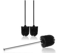 COM-FOUR® 3X Escobilla de baño Cabezal de Cepillo reemplazable | escobilla de baño noble con mango de acero inoxidable - Ø 8 cm