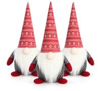 com-four® 3X Gnomos de Navidad Tope de Puerta 40 cm, Figuras Decorativas | Adornos festivos con relleno de arena, 1,4 kg cada uno, para alféizar, estante, mesa, suelo y entrada