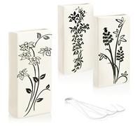 com-four® 3x Humidificador de Aire para el Calentador, Evaporador Cerámico | Humidificador Blanco con Motivos Florales