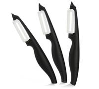 com-four® 3x Pelador de cerámica para frutas y verduras, pelador universal | utensilio de cocina