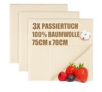 com-four® 3x Ropa panadero, estopilla, paño para colar, 100% algodón | Paños tejidos para la preparación de masas - Reutilizables - resistentes desgarro con alta humedad - Paño lino para hornear