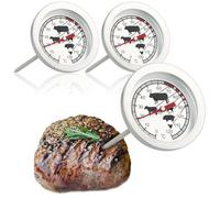 com-four® 3x Termómetro para Asados de Acero Inoxidable, Termómetro | Termómetro de Parrilla - Aguja de Carne - 10 cm