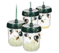 com-four® 4 trampas para Avispas sin Matar, solución Natural para Exterior | protección para colgar o colocar - efecto 360°