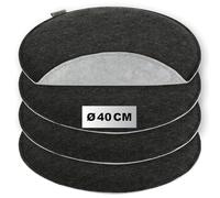 com-four® 4X Cojines de Asiento de Fieltro, Cojines de Silla Acolchados | cojín de asiento redondo para comedor - jardín - balcón - cojín reversible de 2 colores