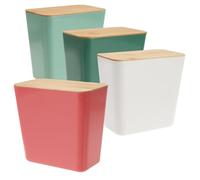 com-four® 4x Contenedores de almacenamiento tapas de bambú: cajas | cosméticos y artículos pequeños - ideales para pasta - café - azúcar