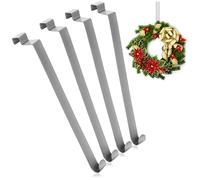 com-four® 4x ganchos para puerta de acero inoxidable, Ganchos de 26 cm | Perchas para puertas - Para interior - Ganchos para colgar abrigos