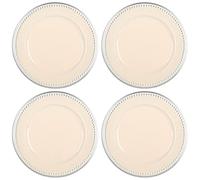 com-four® 4x platos bajos vintage blanco crema con borde con motivo | platillos reutilizables - decoración de mesa para bodas y otras ocasiones - Ø 33 cm