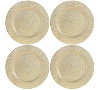 com-four® 4x Platos de Carga, Platillos Monocromáticos Reutilizables | Platos Decorativos Monocromáticos para Bodas - celebraciones Familiares o Navidad - Ø 33 cm