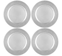 com-four® 4x Platos de presentación brillantes, Platillos monocromáticos | Platos decorativos para bodas - celebraciones familiares o Navidad - Ø 33 cm