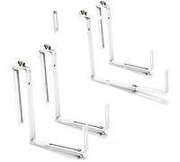 com-four® 4X Soporte para jardineras parapetos y barandillas de Balcones | Fijación flexible de metal para jardineras - Ajustable en 2 direcciones - No es necesario taladrar