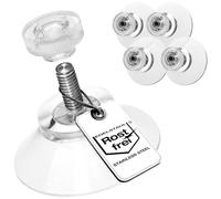 com-four® 4X Ventosas Rosca M4, Ø 30 mm, Sujeción Extra Fuerte | Ventosa premium con tuerca moleteada transparente - Fácil instalación sin taladrar