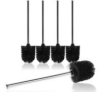 COM-FOUR® 5X escobilla de baño Cabezal de Cepillo reemplazable | escobilla de baño noble con mango de acero inoxidable - Ø 8 cm