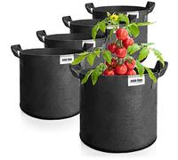 com-four® 5x30 L Saco para Plantas para Patatas - Tarrinas para Tomates con Asas - Bolsa para Plantas - Macetero para Tomates - Saco fitosanitario