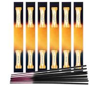 com-four® 60 Varillas de Incienso - fragancias ámbar, jazmín, sándalo, Lavanda, pachulí y Rosa - para meditación, Yoga, relajación y Aroma Ambiental (60 Piezas - 6 fragancias)