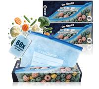 com-four® 60x Bolsas congelación 3L con cierre, Bolsas reutilizables | Multiusos para frescura y protección de aromas hasta -40°C