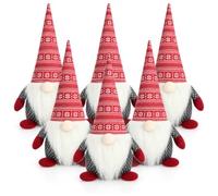 com-four® 6X Gnomos de Navidad Tope de Puerta 40 cm, Figuras Decorativas | Adornos festivos con relleno de arena, 1,4 kg cada uno, para alféizar, estante, mesa, suelo y entrada