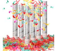COM-FOUR® 6xJuego de Popper-Set XXL 40cm, cañón de confeti para año nuevo | fiestas - confeti con efecto de altura de 6m