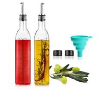 com-four® 7 piezas Juego de botellas de vidrio, botellas con escala | vinagre - licores - bebidas espirituosas - botella dosificadora con accesorio