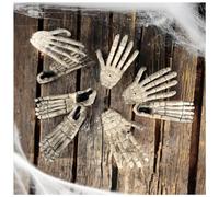 com-four® 8 Piezas Juego de Huesos, Decoración de Halloween | Manos y pies de plástico - Huesos Artificiales como decoración anatómica para Fiestas